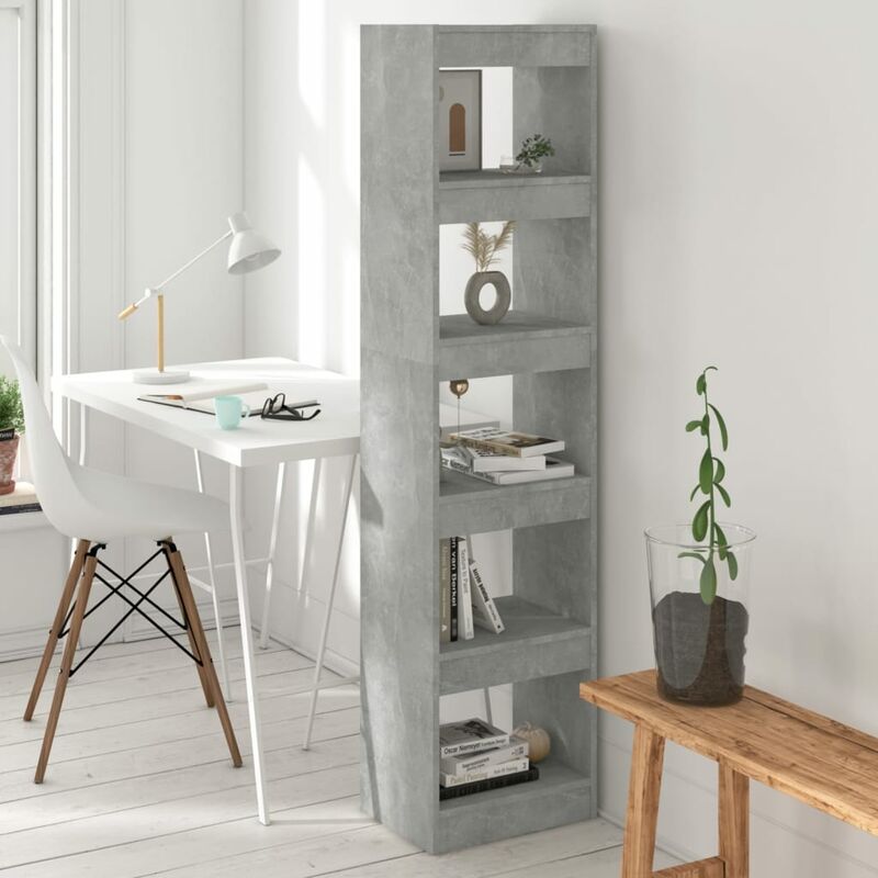 Vidaxl - Libreria/Divisorio, Scaffale Grigio Cemento 40x30x166 cm