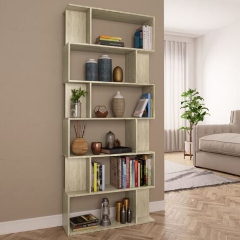 vidaXL Libreria/Divisorio Rovere Sonoma 80x24x192 cm Legno Multistrato