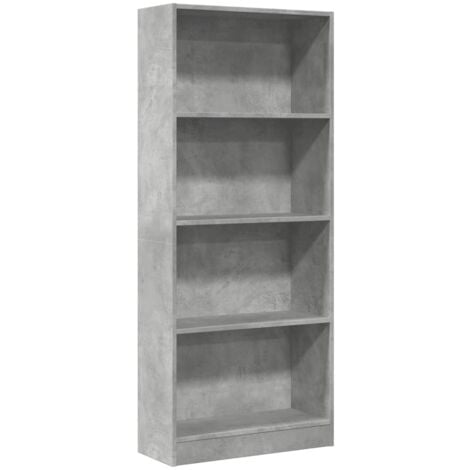 vidaXL Libreria Grigio Cemento 60x24x143 cm in Legno Multistrato