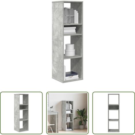 vidaXL Libreria grigio cemento -  Libreria Grigio Cemento 34x31x112 cm in Legno Multistrato