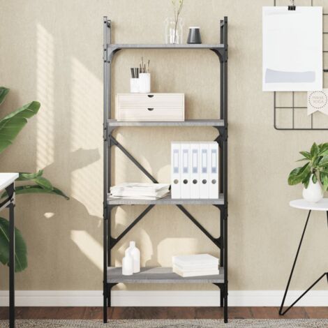 vidaXL Libreria Grigio Sonoma 4 Ripiani 56x31,5x138,5 cm Multistrato