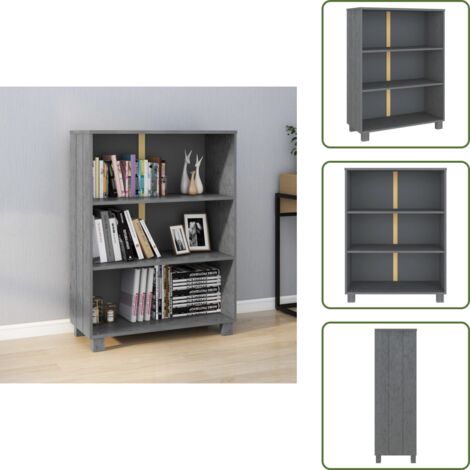 - vidaXL Libreria HAMAR Grigio Scuro 85x35x112 cm Legno Massello di Pino -