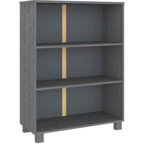 vidaXL Libreria HAMAR Grigio Scuro 85x35x112 cm Legno Massello di Pino