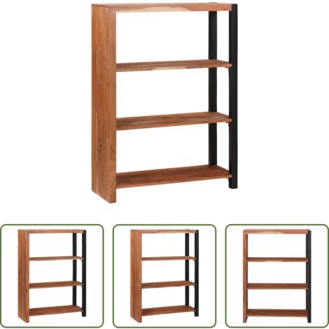vidaXL Libreria in acacia -  Libreria Marrone 80 x 30 x 110 cm Legno di Acacia Massello