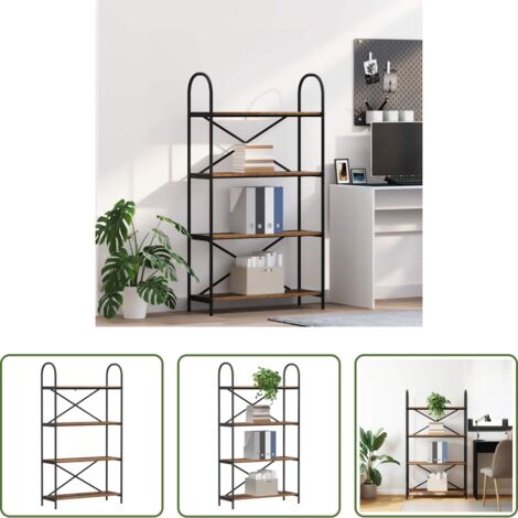 vidaXL Libreria in acciaio -  Libreria Legno vecchio 80 x 30 x 146 cm Legno multistrato