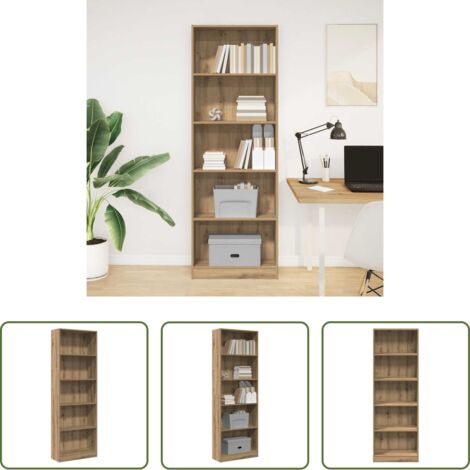vidaXL Libreria in legno ingegnerizzato -  Libreria Artigianale Rovere 60x24x176 cm Legno ingegnerizzato
