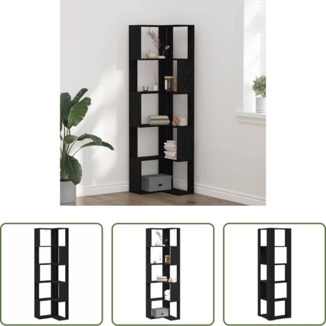 vidaXL Libreria in legno ingegnerizzato -  Libreria Rovere Nero 50 x 50 x 179 cm