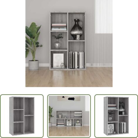vidaXL Libreria in legno -  Libreria/Credenza Grigio Sonoma 50x25x80 cm Legno Multistrato