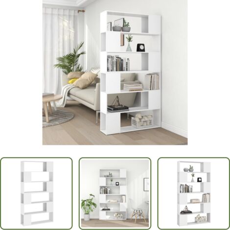 vidaXL Libreria in legno -  Libreria/Divisorio Stanza Bianco 100x24x188 cm