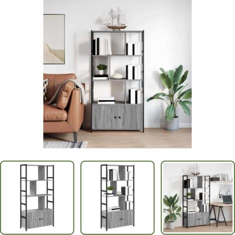 vidaXL Libreria in legno -  Libreria Grigio sonoma 80 x 30 x 155,5 cm Legno multistrato