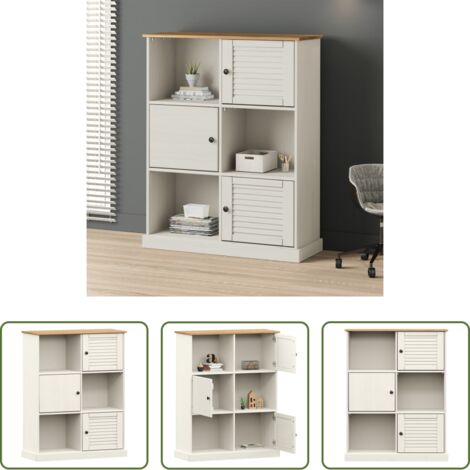 vidaXL Libreria in legno massello -  Libreria VIGO 90x35x114,5 cm in Legno Massello di Pino Bianco