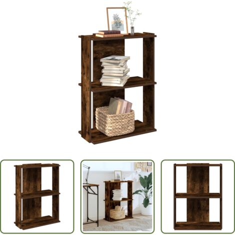 vidaXL Libreria in legno multistrato -  Libreria a 3 Ripiani Rovere Fumo 60x30x80 cm Legno Multistrato