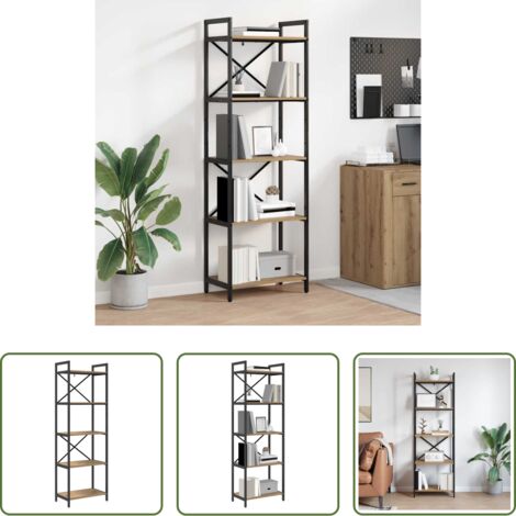 vidaXL Libreria in legno multistrato -  Libreria Rovere artigianale 56 x 34 x 171 cm Legno multistrato