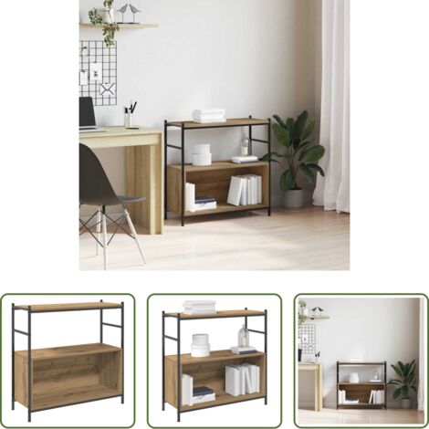 vidaXL Libreria in legno multistrato -  Libreria rovere artigianale 80 x 30 x 78.5 cm Legno multistrato