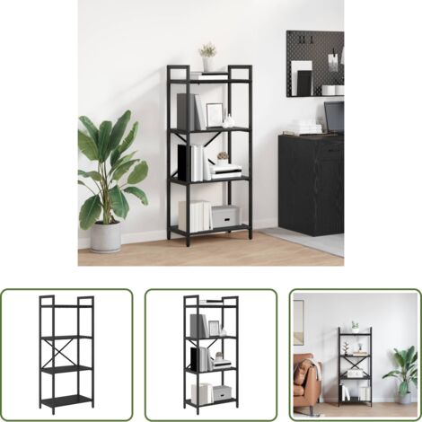 vidaXL Libreria in legno multistrato -  Libreria Rovere Nero 56 x 34 x 133,5 cm Legno multistrato
