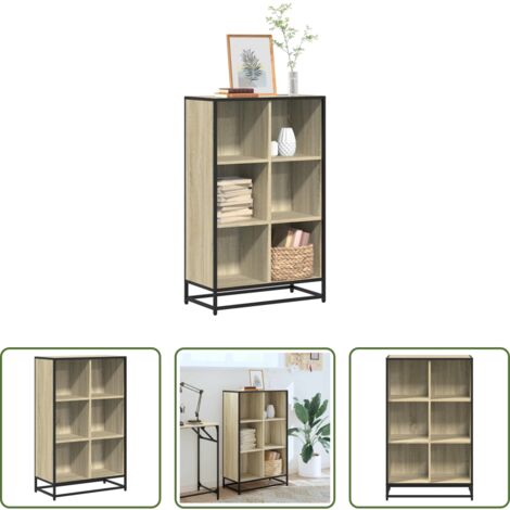 vidaXL Libreria in metallo -  Libreria Rovere Sonoma 65,5x33x107,5 cm in Legno Multistrato