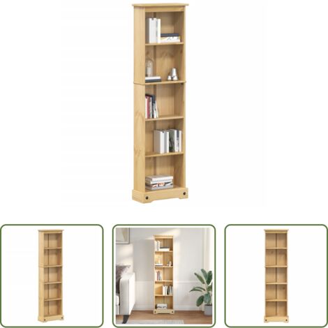 vidaXL Libreria in pino -  Libreria Corona 46x20x170 cm in Legno Massello di Pino
