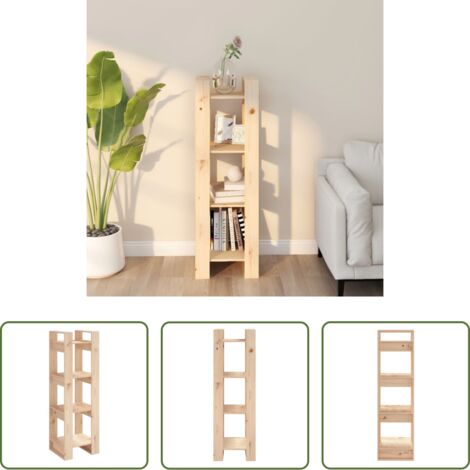 vidaXL Libreria in pino -  Libreria/Divisorio 41x35x125 cm in Legno Massello di Pino