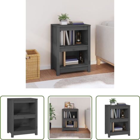 vidaXL Libreria in pino -  Libreria Grigia 50x35x68 cm in Legno Massello di Pino