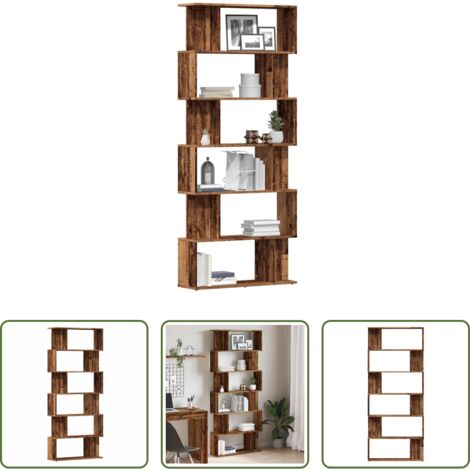 vidaXL Libreria in truciolato -  Libreria in Legno Antico 80x24x192 cm Legno Multistrato