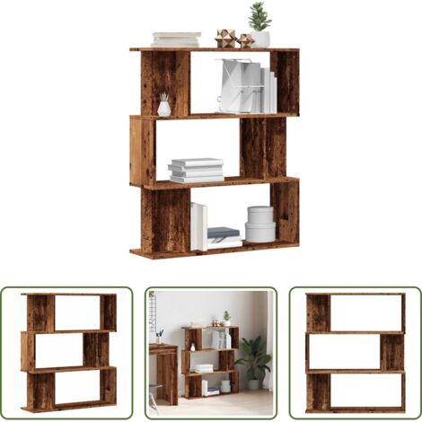 vidaXL Libreria in truciolato -  Libreria in Legno Antico 80x24x96 cm in Legno Multistrato
