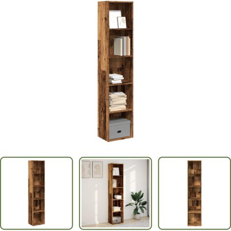 vidaXL Libreria in truciolato -  Libreria Legno Antico 40x30x189 cm in Legno Multistrato