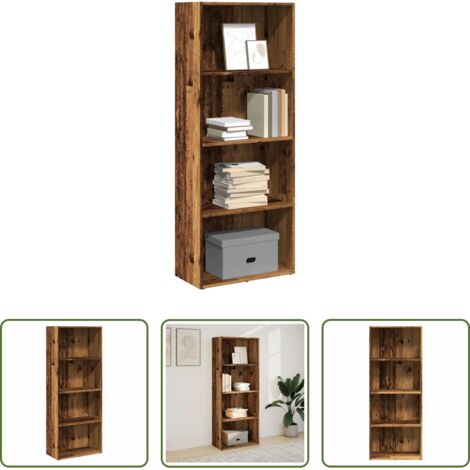 vidaXL Libreria in truciolato -  Libreria Legno Antico 60x30x152 cm in Legno Multistrato