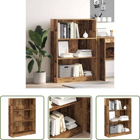 vidaXL Libreria in truciolato -  Libreria Legno Antico 80x24x109 cm in Legno Multistrato