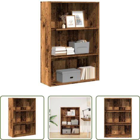 vidaXL Libreria in truciolato -  Libreria Legno Antico 80x30x114 cm in Legno Multistrato