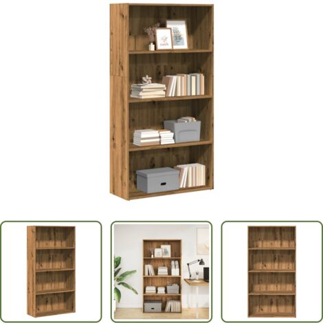 vidaXL Libreria in truciolato -  Libreria Rovere Artigianale 80x30x152 cm in Legno Multistrato