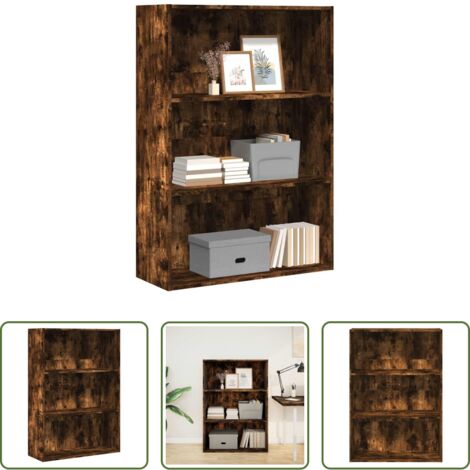vidaXL Libreria in truciolato -  Libreria Rovere Fumo 80x30x114 cm in Legno Multistrato
