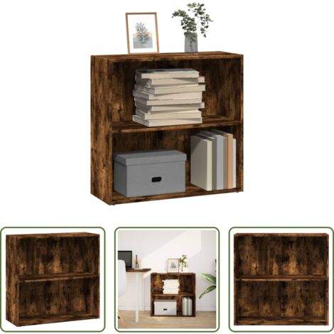 vidaXL Libreria in truciolato -  Libreria Rovere Fumo 80x30x77 cm in Legno Multistrato