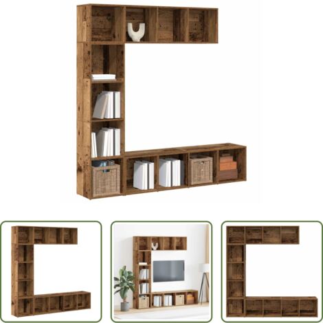 vidaXL Libreria in truciolato -  Librerie 3 pz Legno Antico in Legno Multistrato