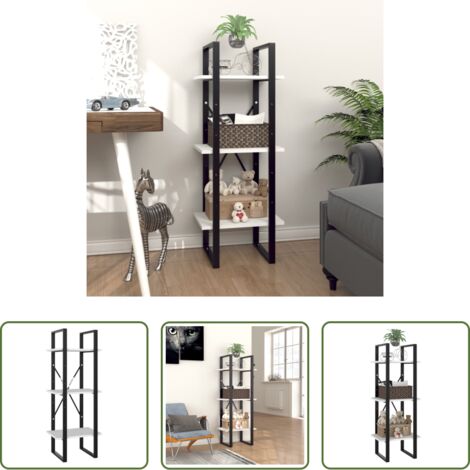 vidaXL Libreria industriale -  Libreria a 3 Ripiani Bianca 40x30x105 cm in Legno Multistrato