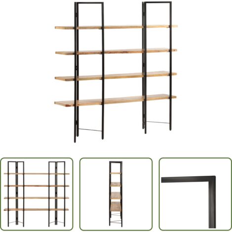 vidaXL Libreria industriale -  Libreria a 4 Livelli 160x35x160 cm in Legno Massello di Mango