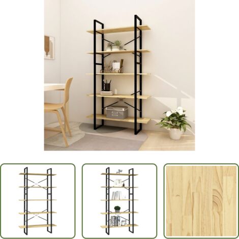 vidaXL Libreria industriale -  Libreria a 5 Ripiani 100x30x175 cm in Legno Massello di Pino
