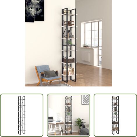 vidaXL Libreria industriale -  Libreria a 6 Ripiani Bianca 40x30x210 cm in Legno Multistrato