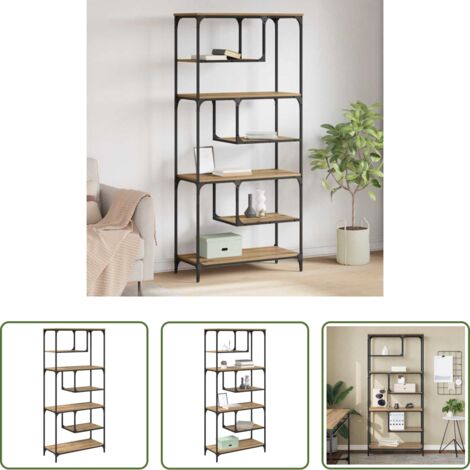 vidaXL Libreria industriale -  Libreria rovere artigianale 81 x 36 x 176 cm Legno multistrato