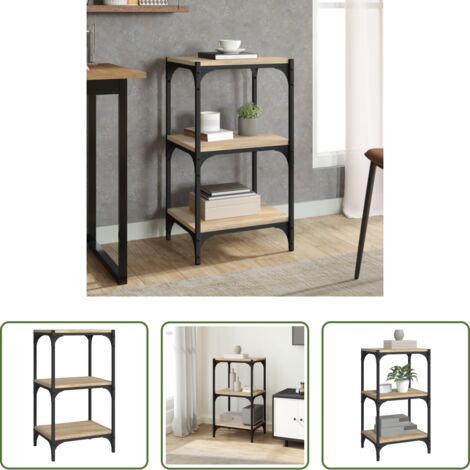 vidaXL Libreria industriale -  Libreria Rovere Sonoma 40x33x70,5cm Legno Multistrato e Acciaio