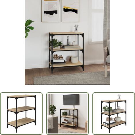 vidaXL Libreria industriale -  Libreria Rovere Sonoma 60x33x70,5cm Legno Multistrato e Acciaio