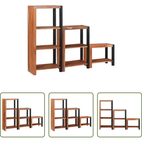 vidaXL Libreria marrone -  Libreria 3 pcs Marrone 50 x 30 x 110 cm