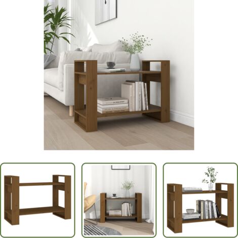 vidaXL Libreria marrone -  Libreria/Divisorio Ambrato 80x35x56,5 cm Legno Massello di Pino