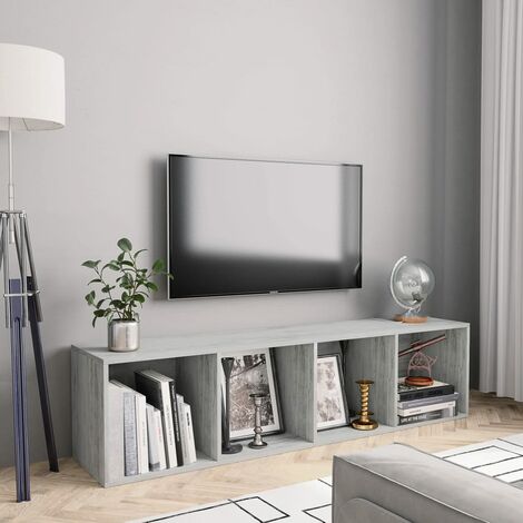 vidaXL Libreria/Mobile TV Grigio Cemento 143x30x36 cm