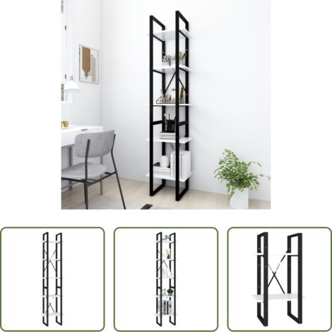 vidaXL Libreria moderna -  Libreria a 5 Ripiani Bianca 40x30x175 cm in Legno Multistrato
