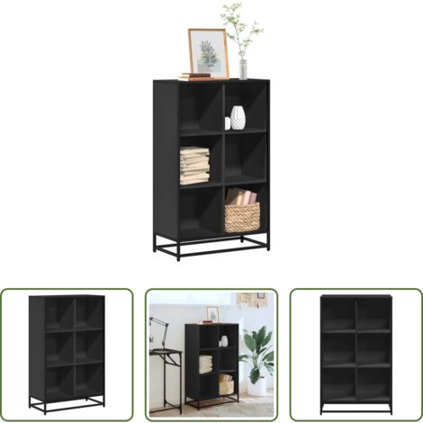 vidaXL Libreria moderna -  Libreria Nera 65,5x33x107,5 cm in Legno Multistrato
