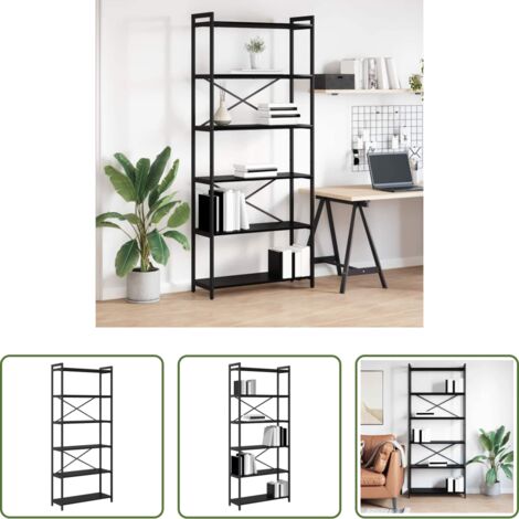 vidaXL Libreria moderna -  Libreria Rovere Nero 40 x 30 x 85 cm Legno multistrato