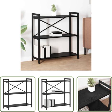 vidaXL Libreria moderna -  Libreria Rovere Nero 80 x 30 x 85 cm Legno multistrato