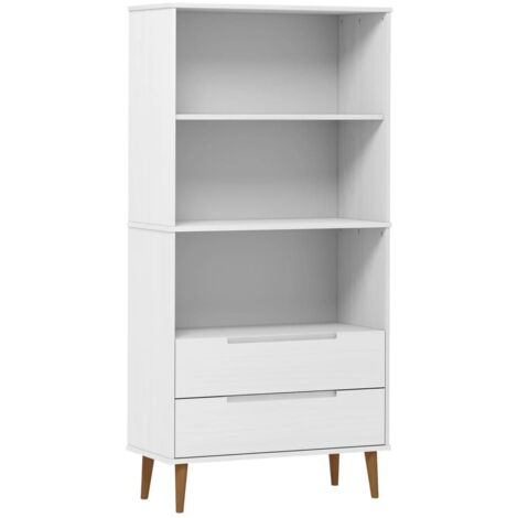 vidaXL Libreria MOLDE Bianca 85x35x170,5 cm in Legno Massello di Pino