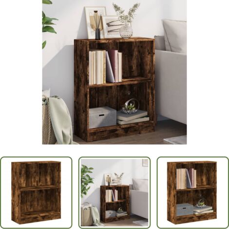 vidaXL Libreria multifunzionale -  Libreria Rovere Fumo 60x24x76 cm in Legno Multistrato