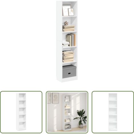 vidaXL Libreria multistrato -  Libreria Bianca 40x24x176 cm in Legno Multistrato
